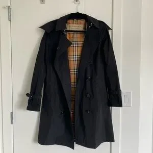 Detachable hood taffeta trench coat shop burberry